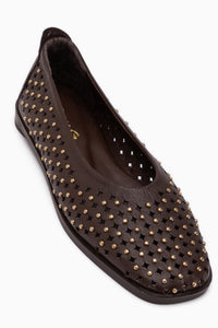 Jesica Genuine Leather Brown Women’s Ballet Flats