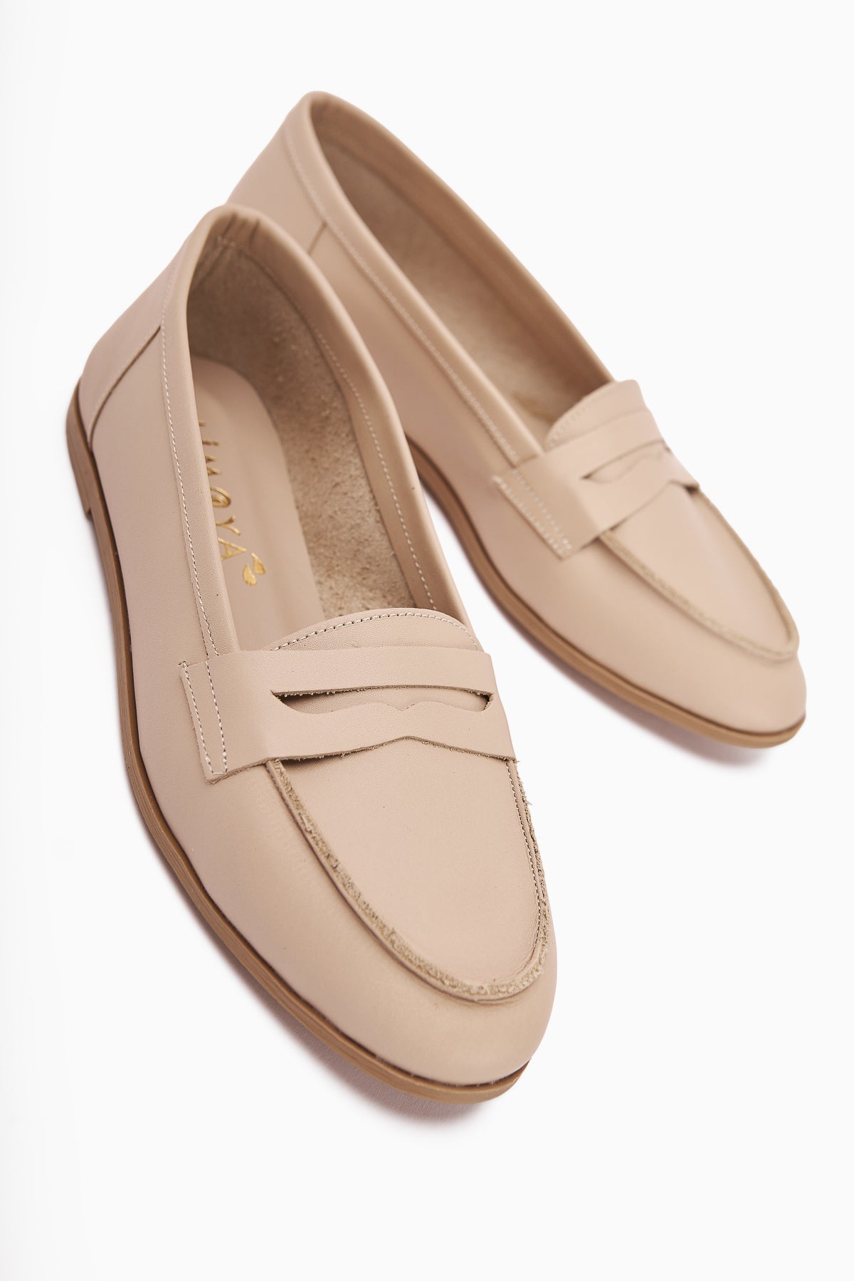Solina Echtes Leder Nude Alltag Komfort Loafers