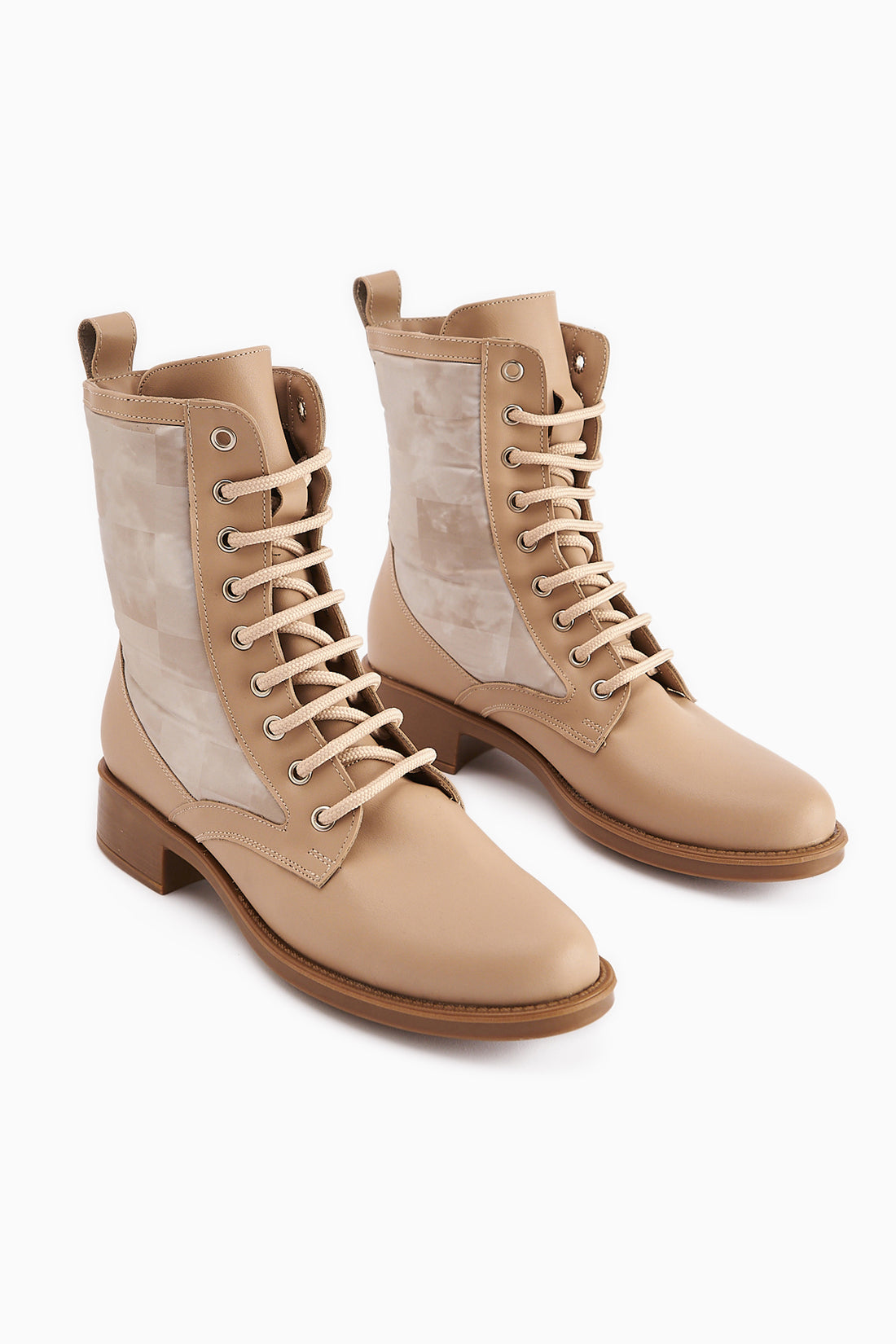 Chrissi Nud Hologram Detailierte Schnür Damen Stiefel