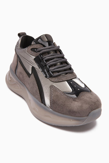 Tolin Grey Parachute Fabric Women's Sneakers
