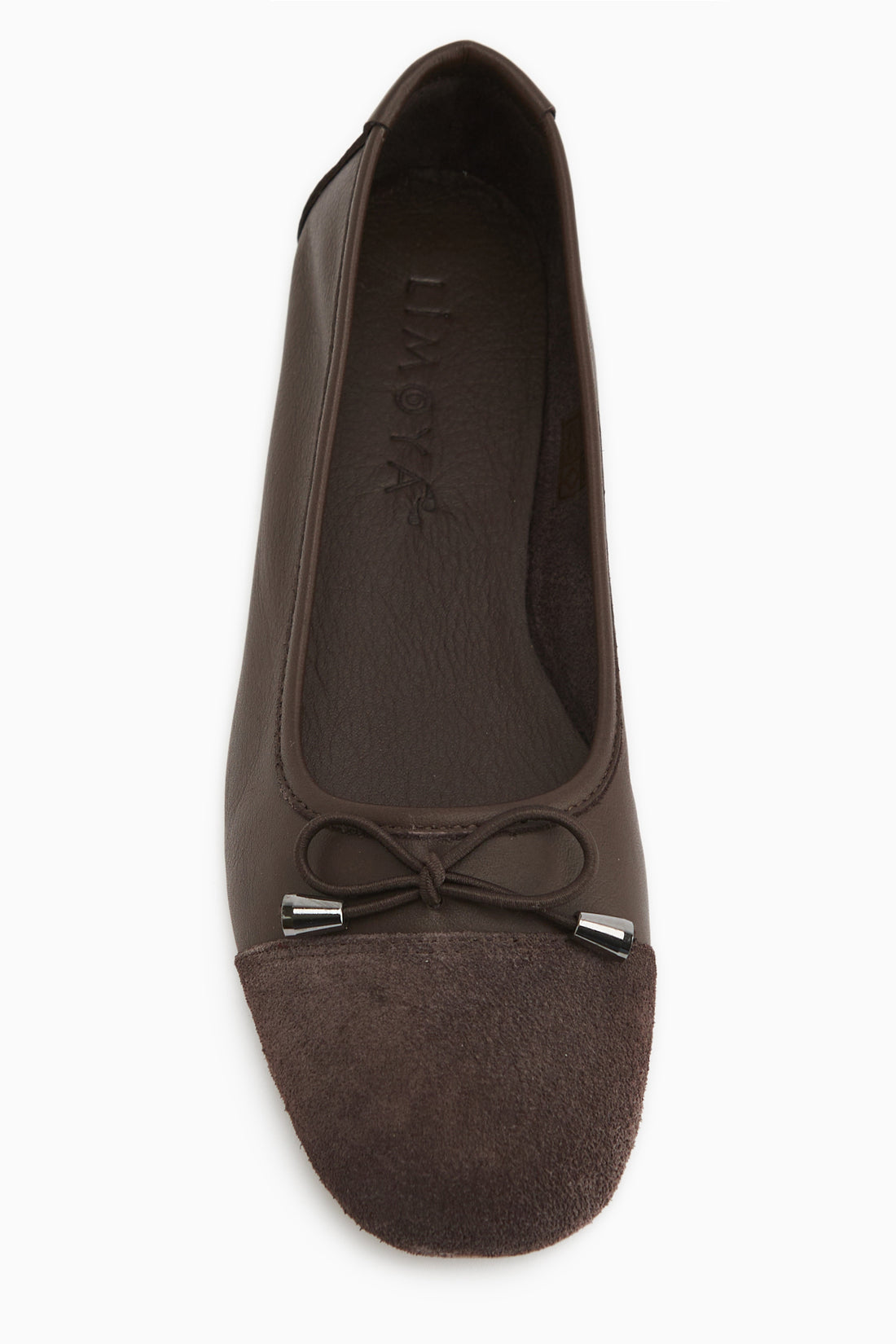 Anjela Echtes Leder Braun Schleifen Detail Damen Ballerinas