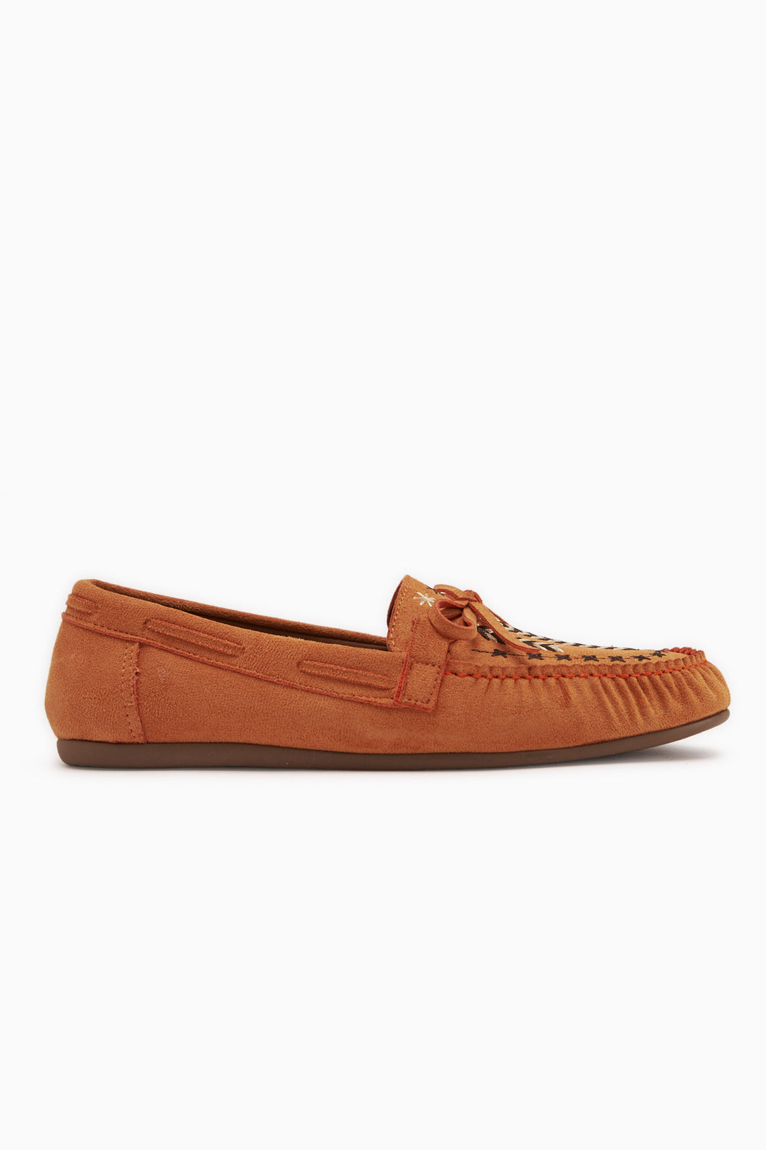 Darya Orange Suede Embroidered Women’s Loafer