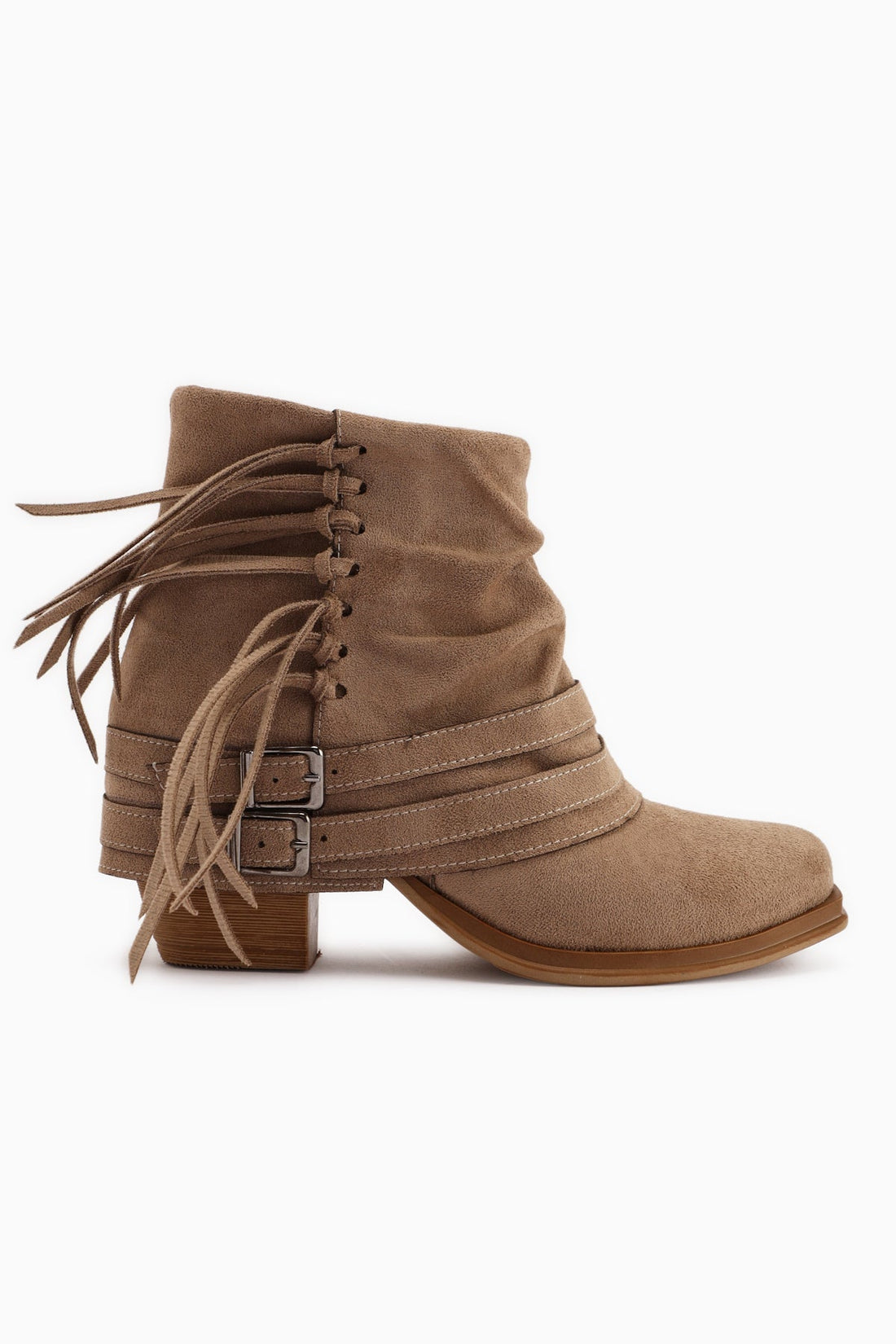 Elis Mink Suede Buckled Women's Cowboy Western Boots