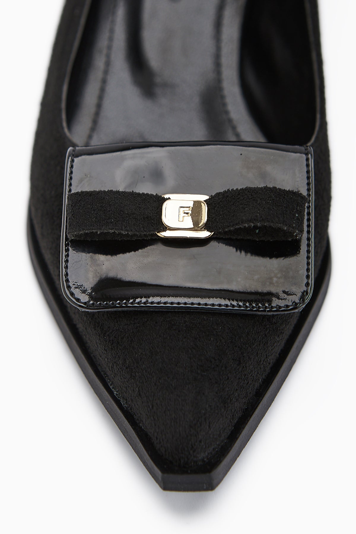 Boel Black Suede Buckled Low-Heeled Women's Shoe