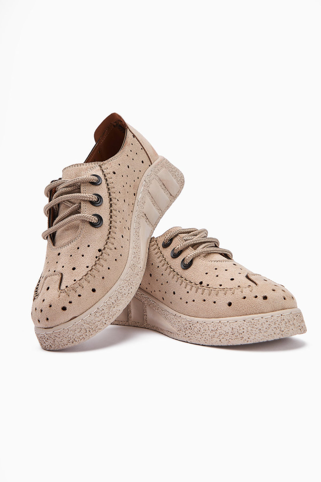 Juli Beige Wildleder Schnürsenkel Damen Freizeitschuhe