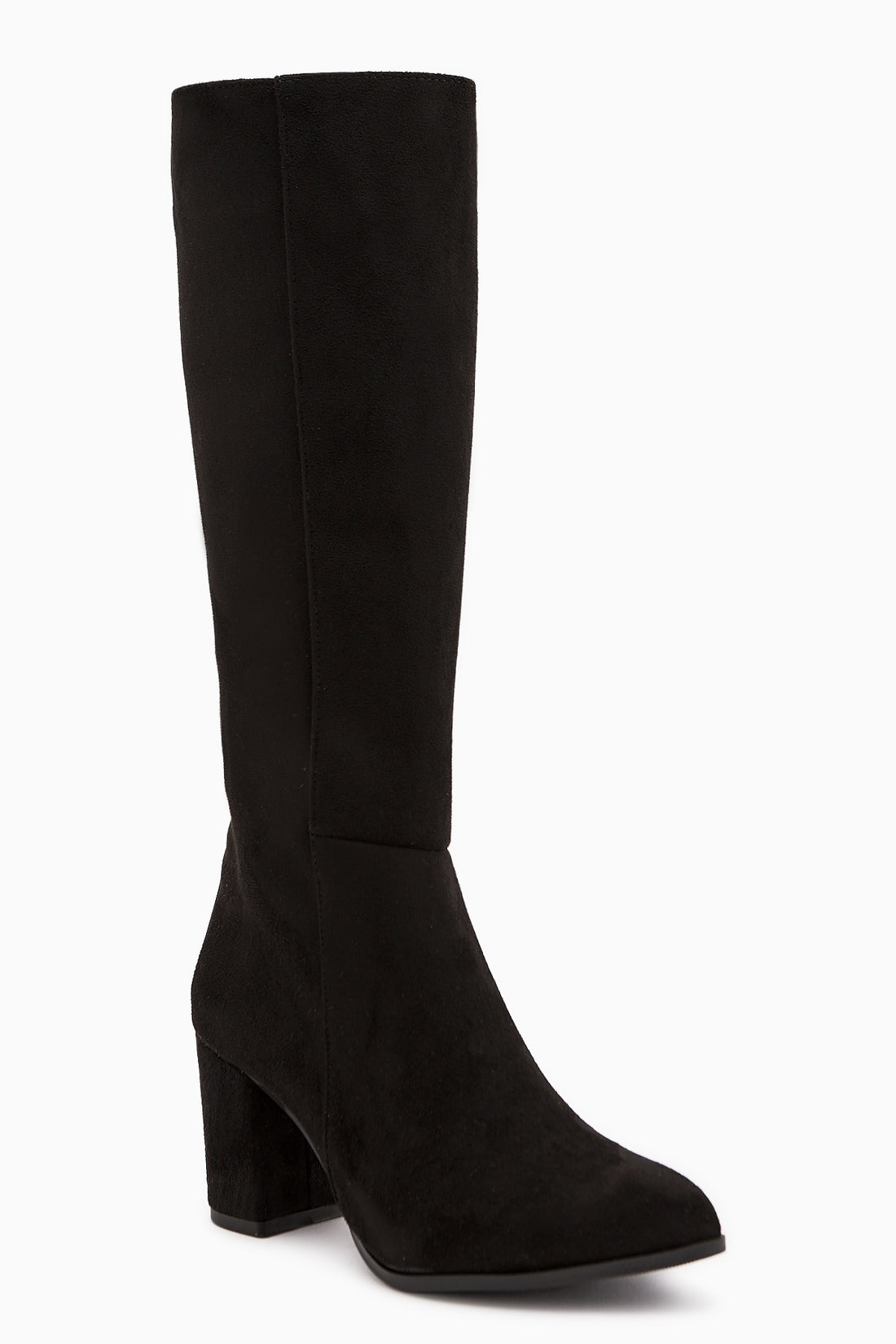 Tatum Schwarze Wildleder Spitz Zehen Mittel Absatz Damen Stiefel