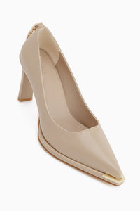 Mariana Beige Schnalle Detail Damen Absatzschuhe