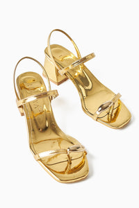 Selenya Goldene Zehentrenner mit Schnallendetail für Frauen