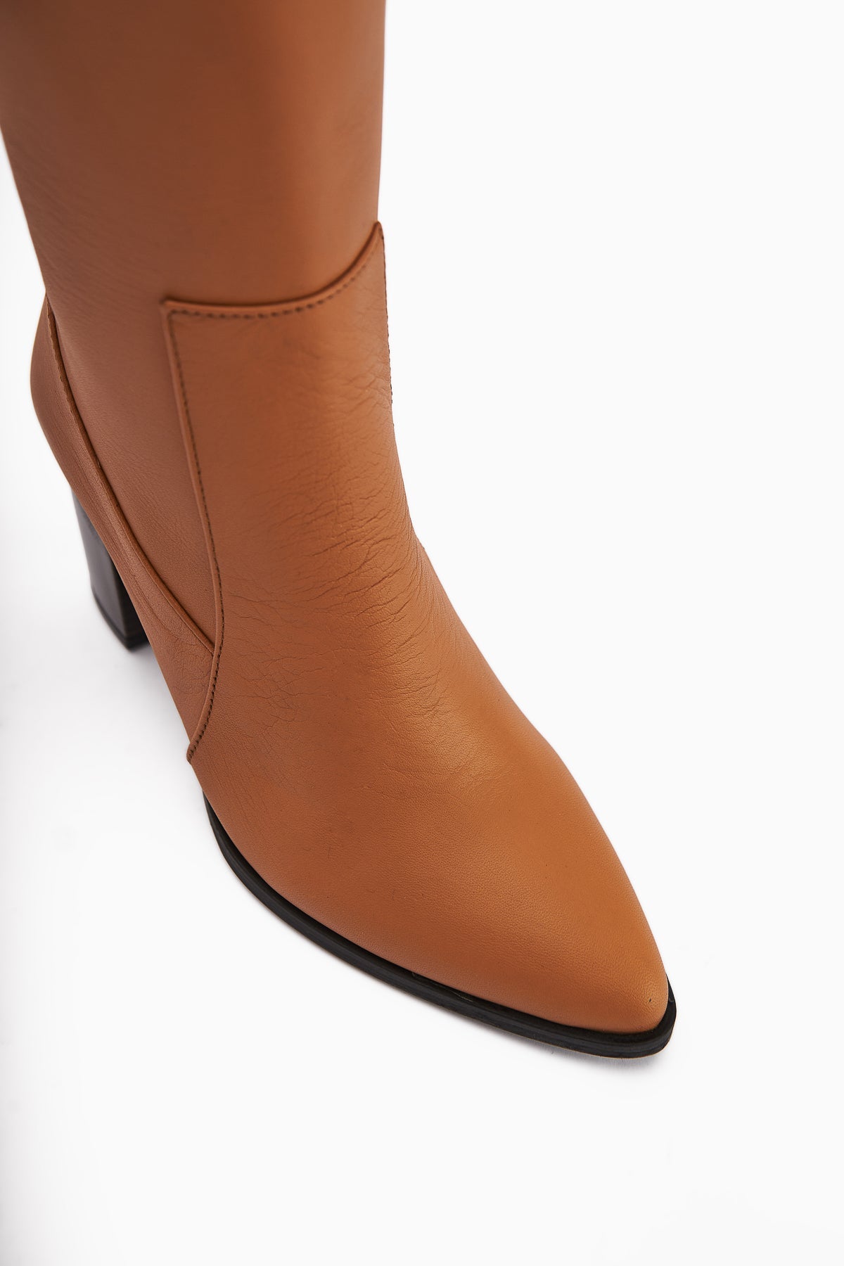 Vilda Genuine Leather Taba Pointed Toe Women's Boot