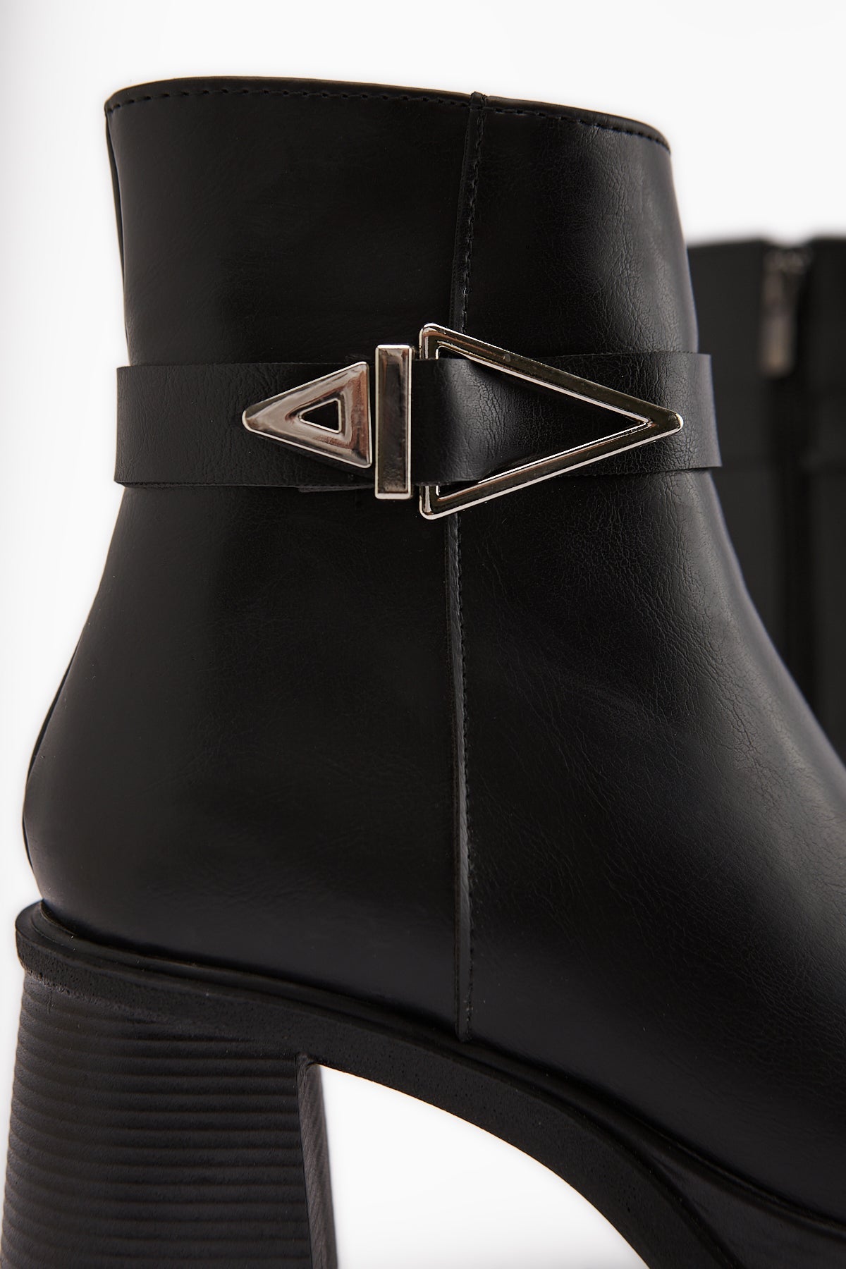 Hilda Black Buckle Detailed Platform High Heel Women's Boot