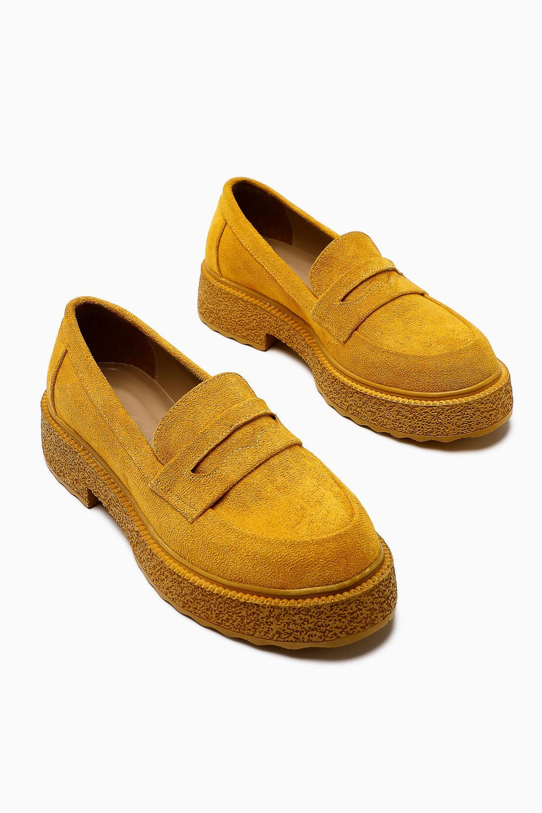 Bojan Mustard Suede Thick Soled Casual Women's Shoes