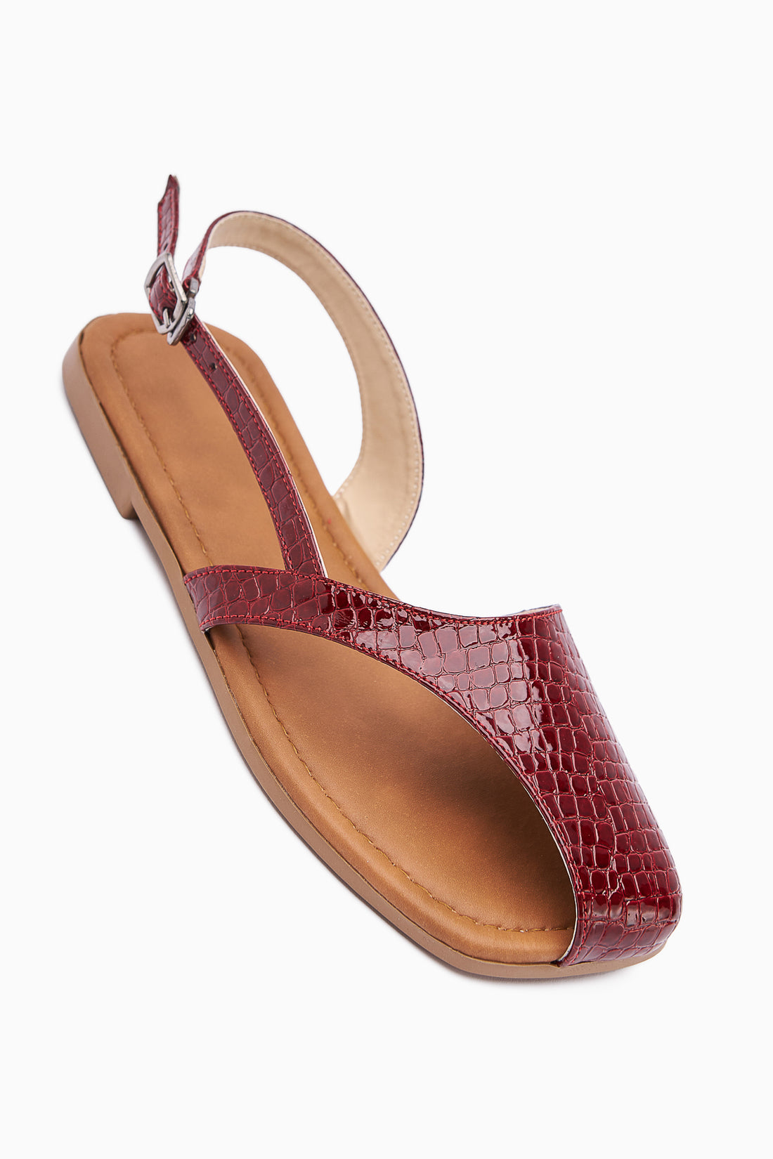 Agnez Burgundy Belt Detailed Women’s Sandal