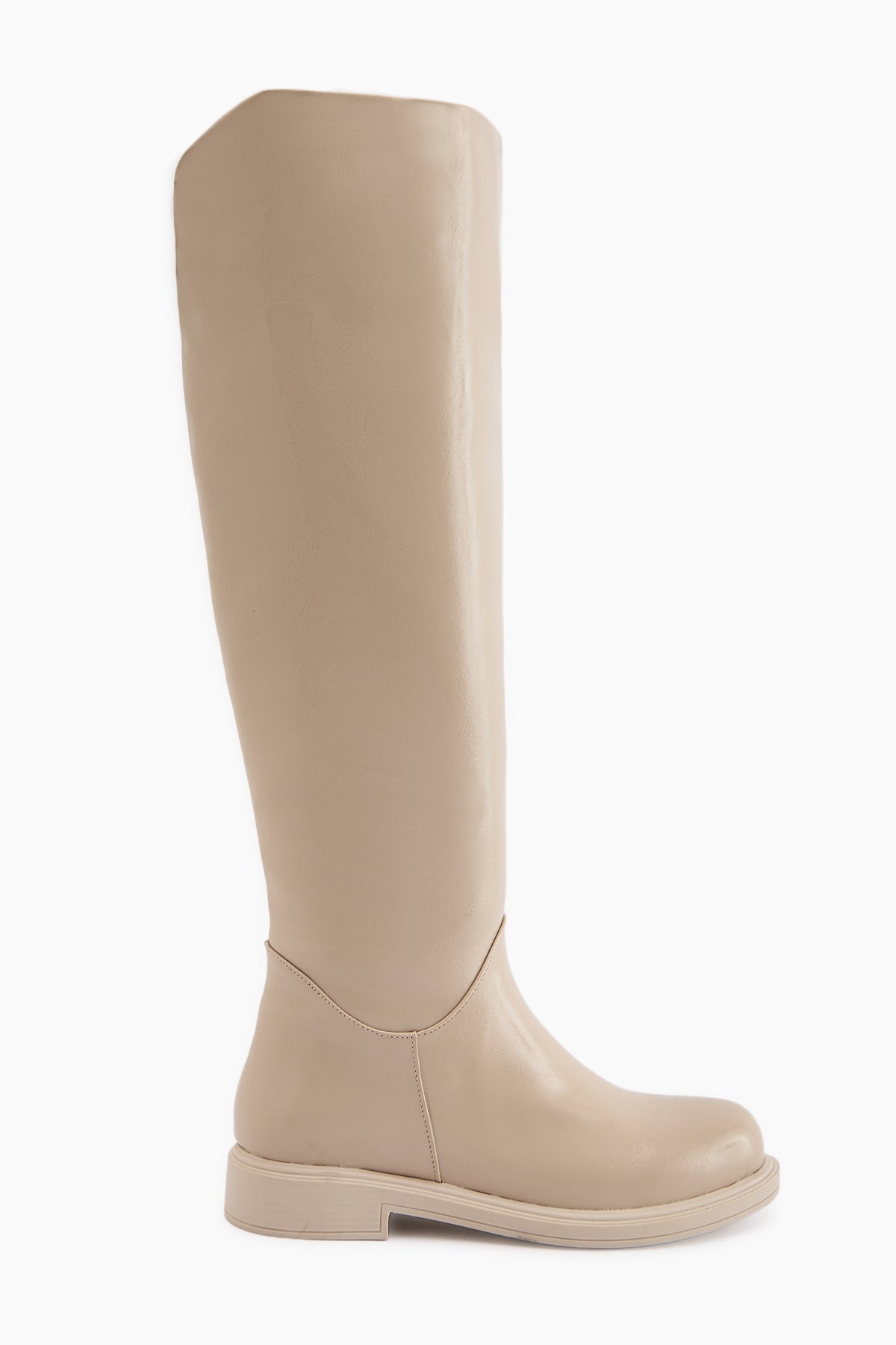Henni Beige Wide Shaft Women's Boot