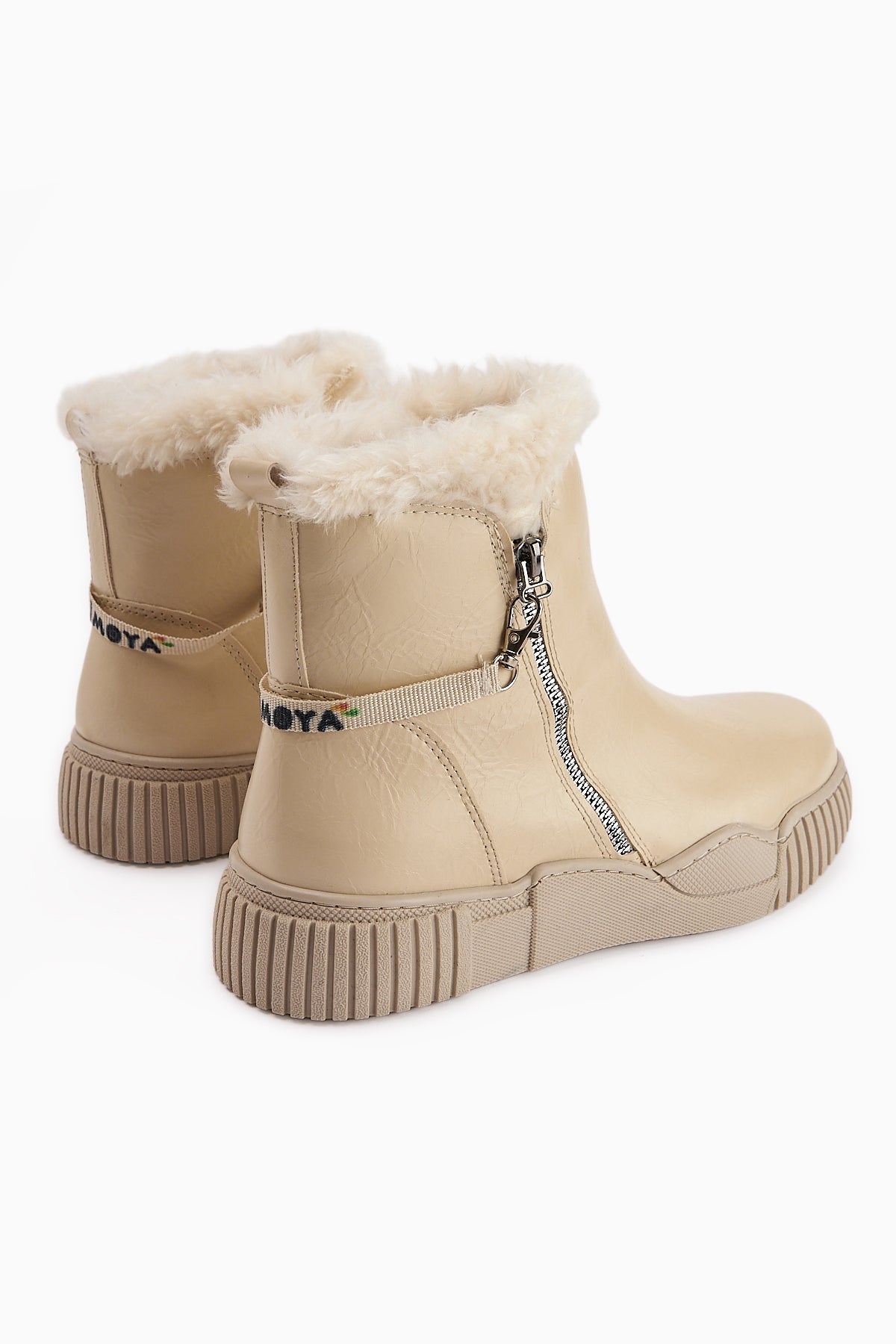 Sora Beige Fur-Lined Zippered Women's Sport Boot