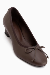 Arisa Genuine Leather Brown Wedge Heeled Women’s Shoes