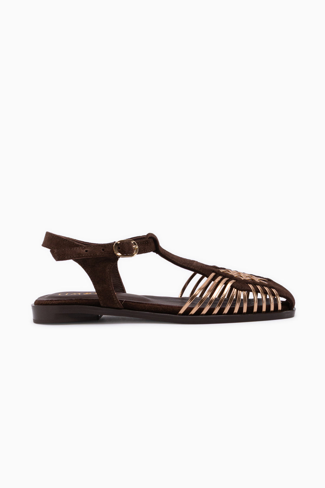 Kelly Echtes Leder Braun Käfig Detail Damen Sandale