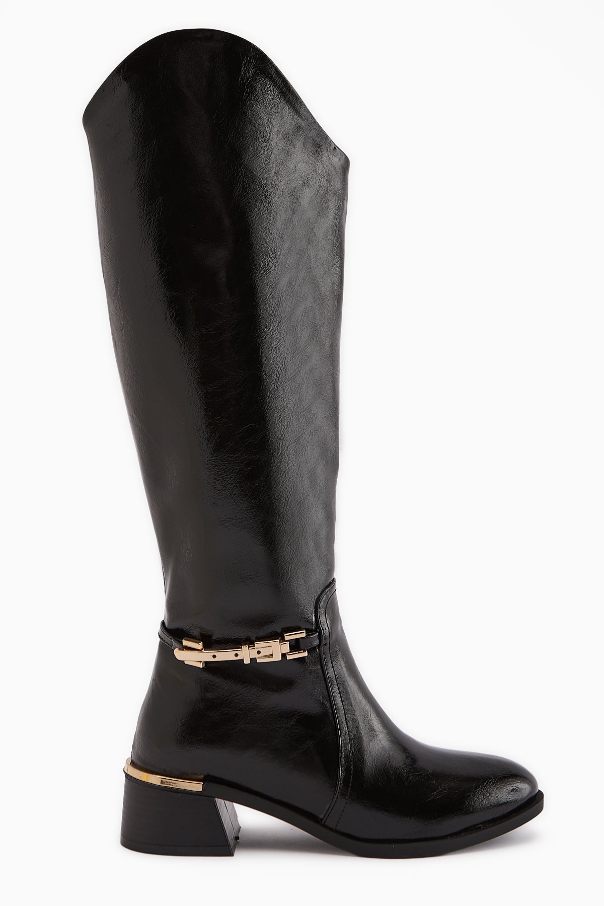 Kamilla Black Buckled Women's Boot