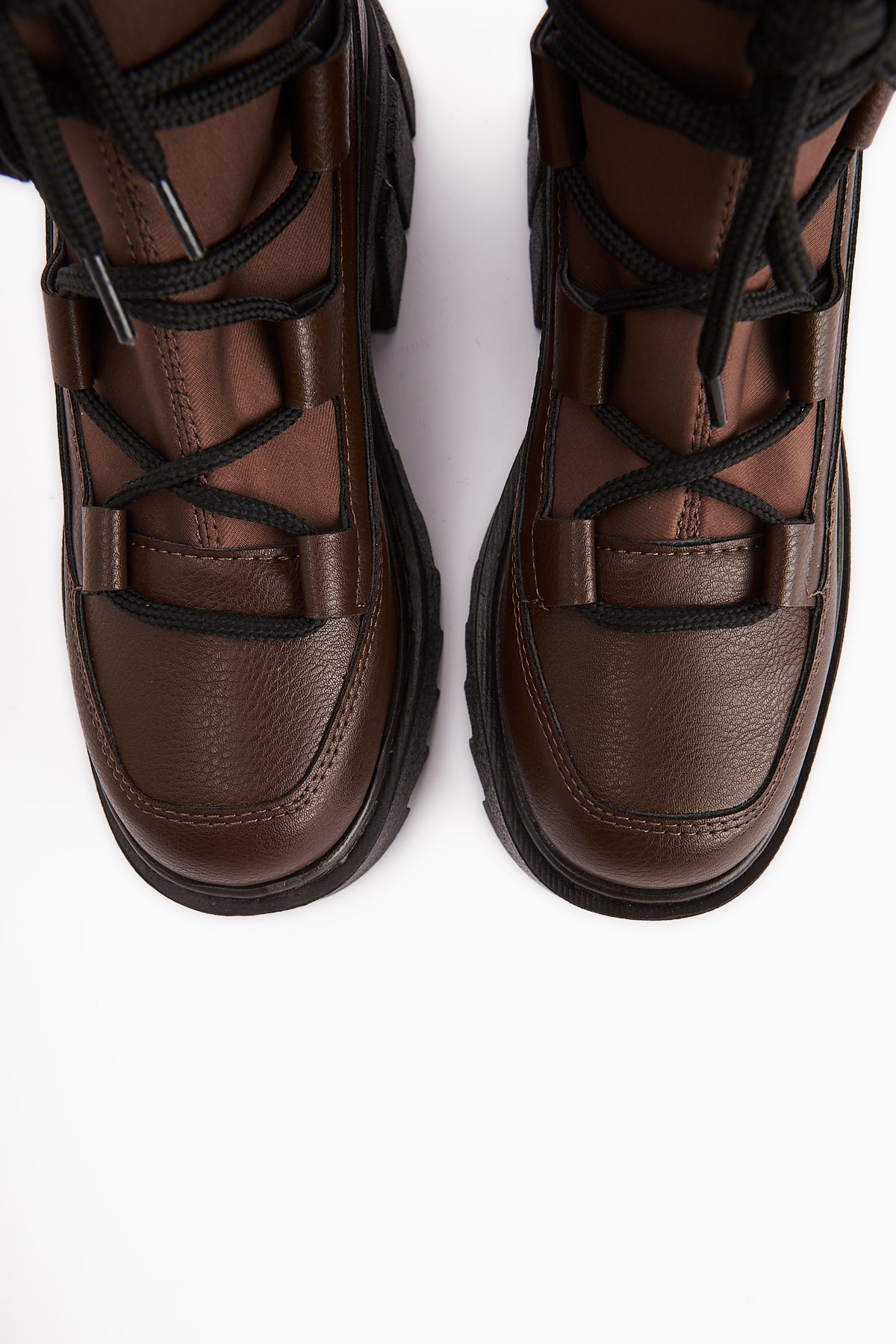 Casey Coffee Thick Soled Lace-up Women's Boot