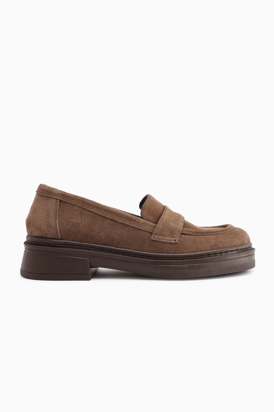 Britha Echtes Leder Braun Wildleder Penny Loafer Damen Alltagsschuhe
