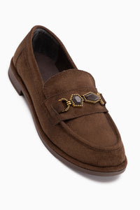 Callie Braun Wildleder Stein Damen Loafer Schuhe