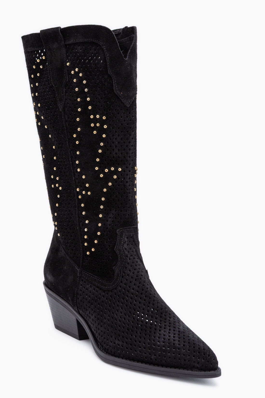Neira Echtes Leder Schwarz Sommer Western Damen Stiefel