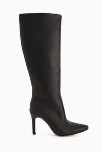 Lucine Schwarze Spitz Zehen Schlanke Absatzstiefel