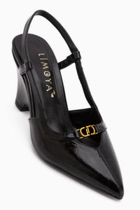Rima Schwarz Schnalle Detail Damen Absatzschuhe