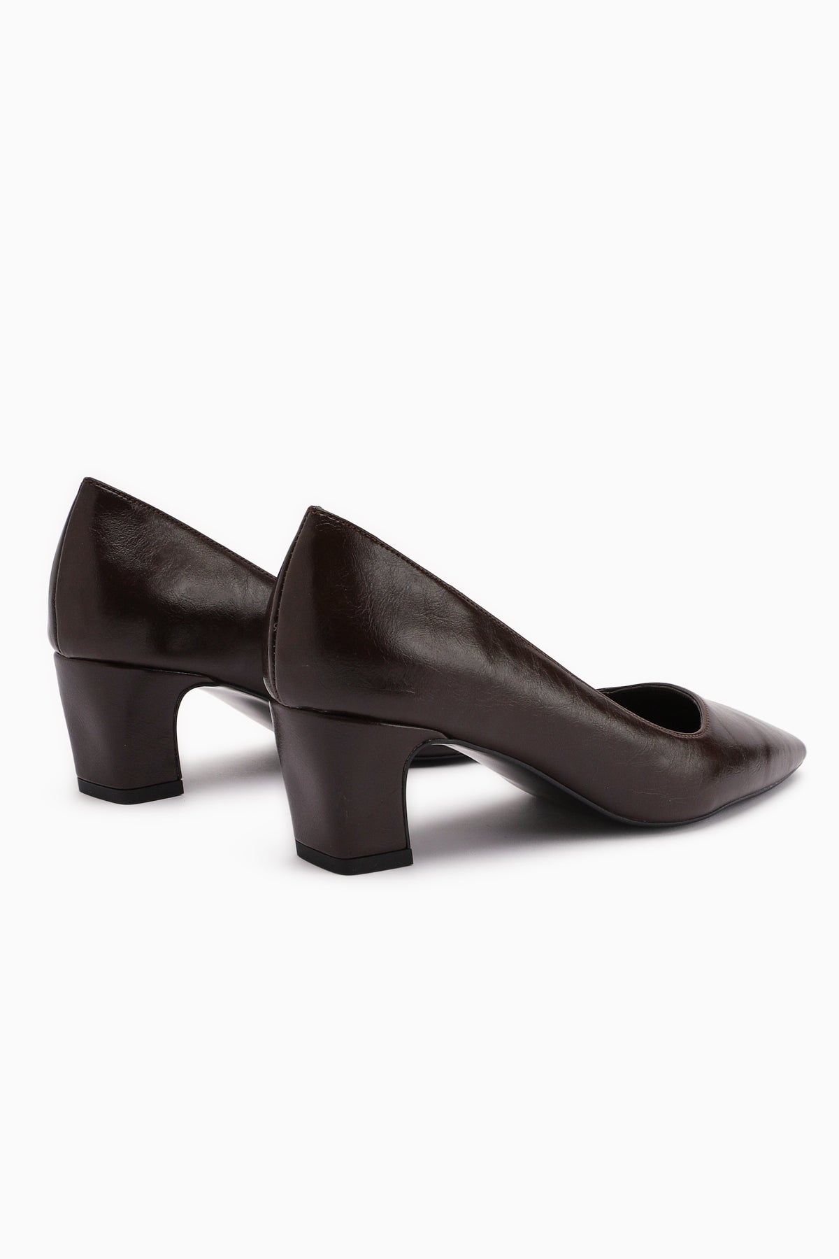 Jelina Coffee Chunky Heeled Women's Shoes