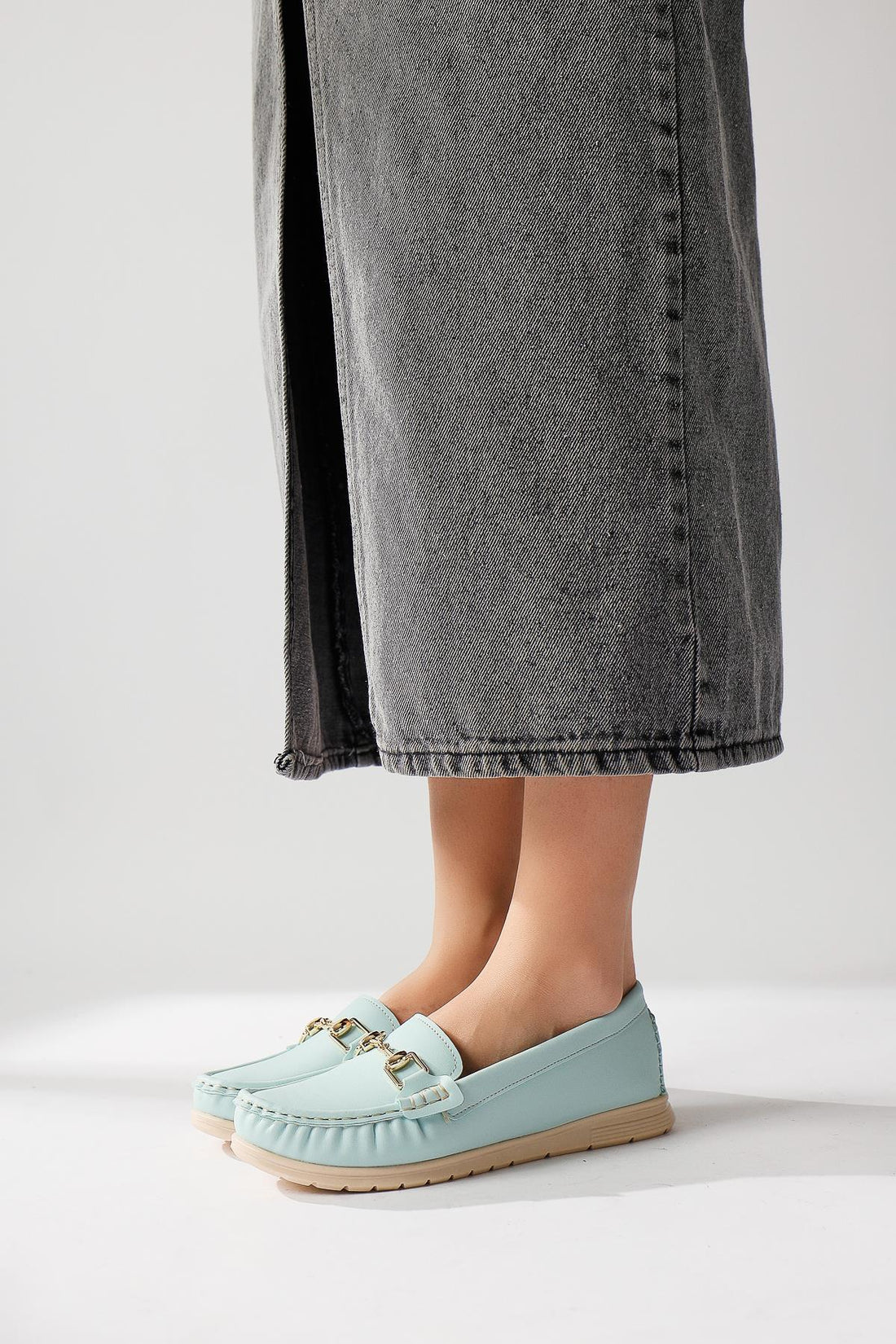 Tola Baby Blue Buckle Detailed Casual Shoes