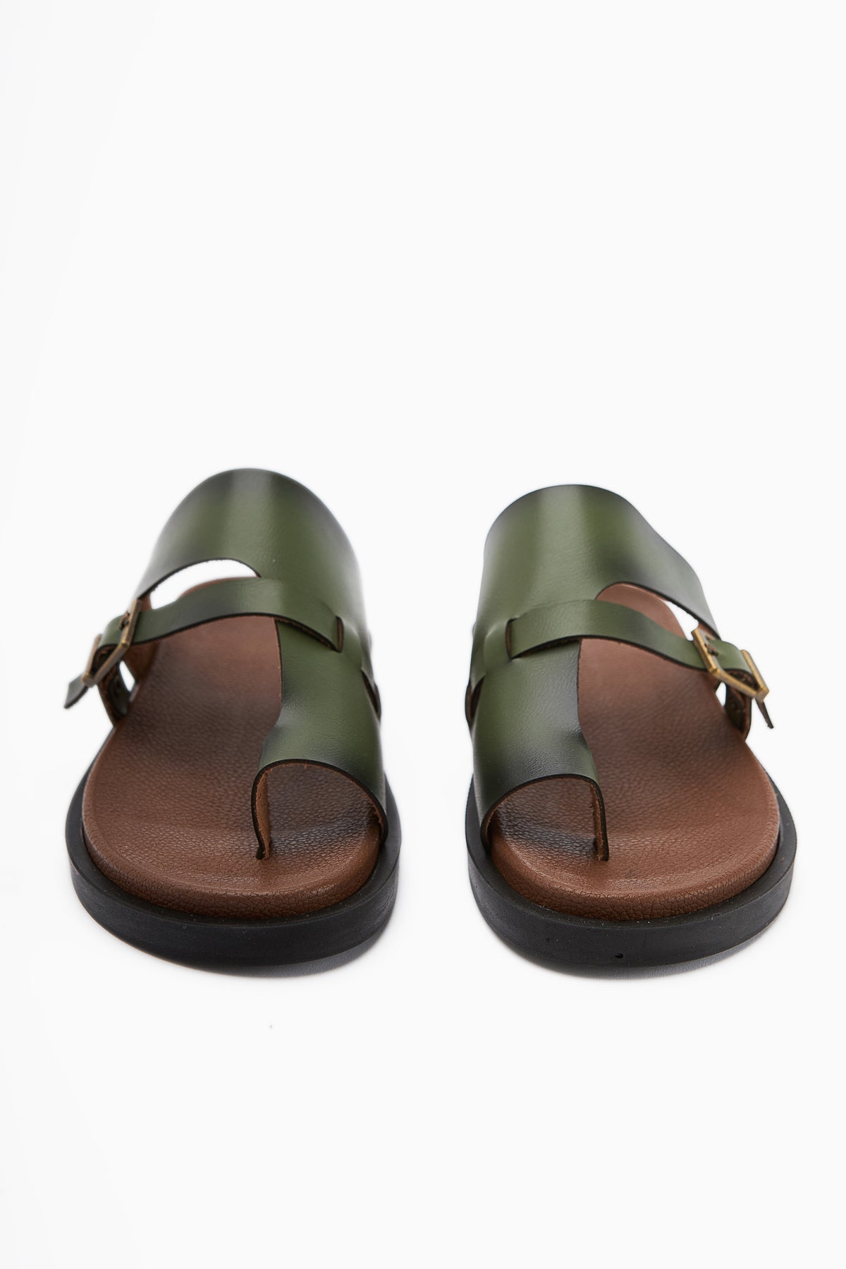 Enisa Damen Olive Zehensteg-Slipper