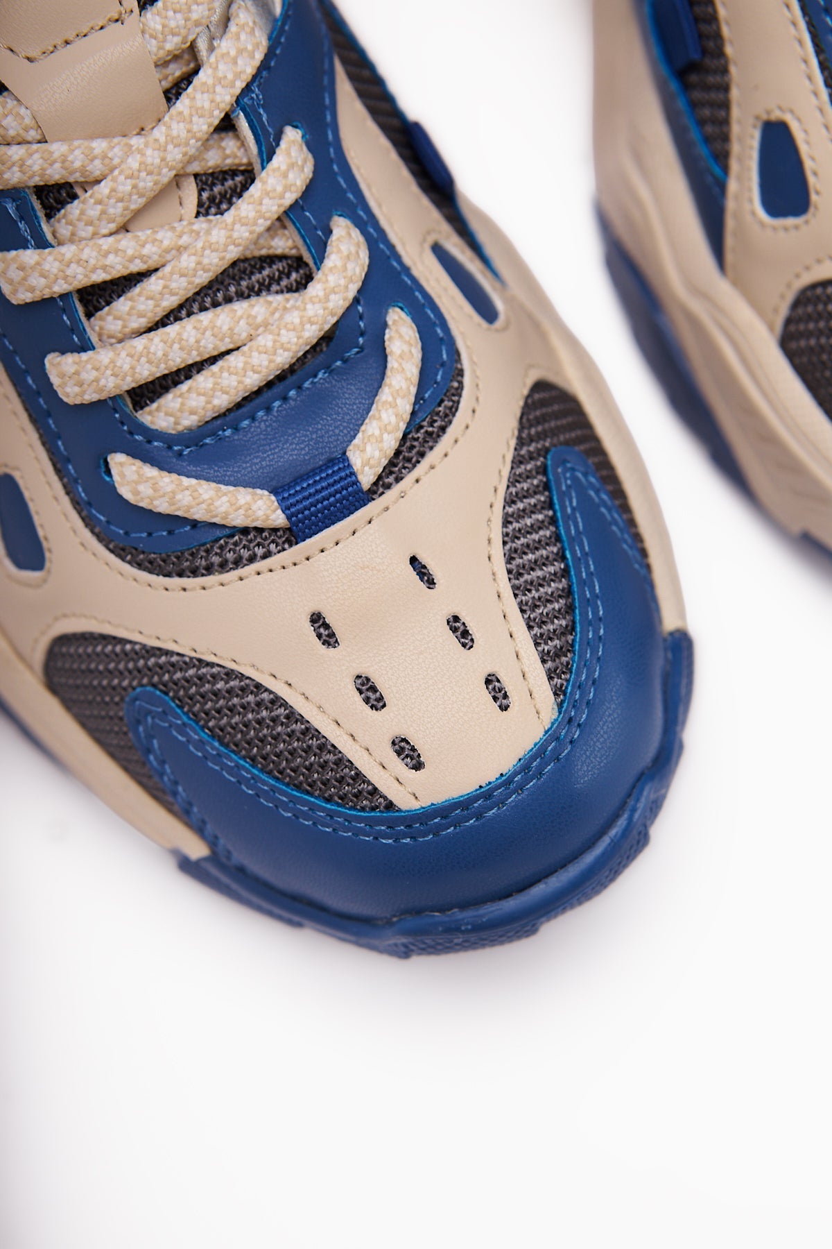 Daysi Blue Beige Thick Soled Women's Sneakers