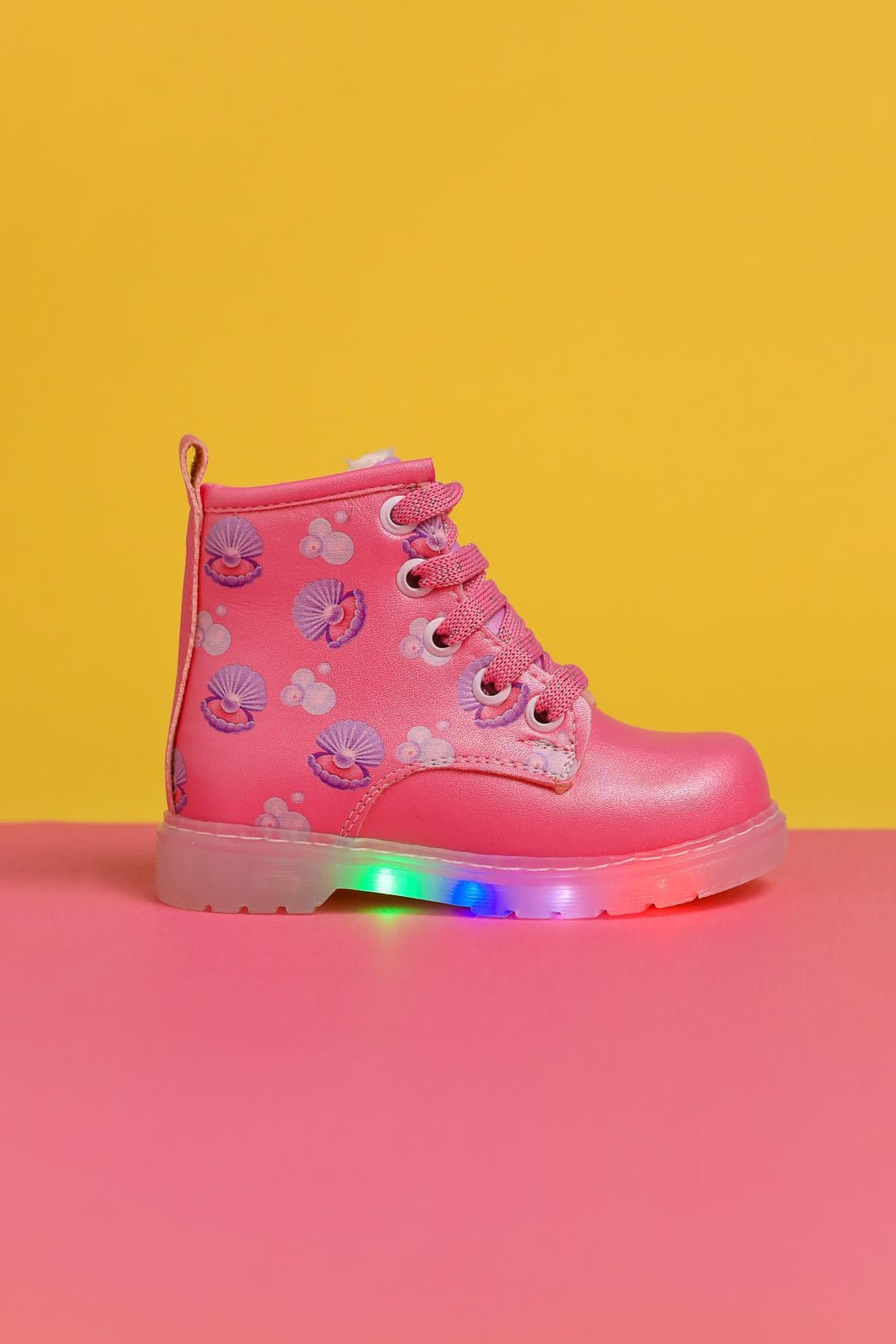 Gianna Rosa Meereskreatur Druck Schnür-Leuchten Baby Stiefel