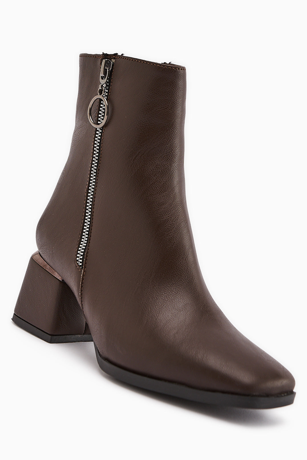 Deyana Coffee Zipper Accessorized Boot