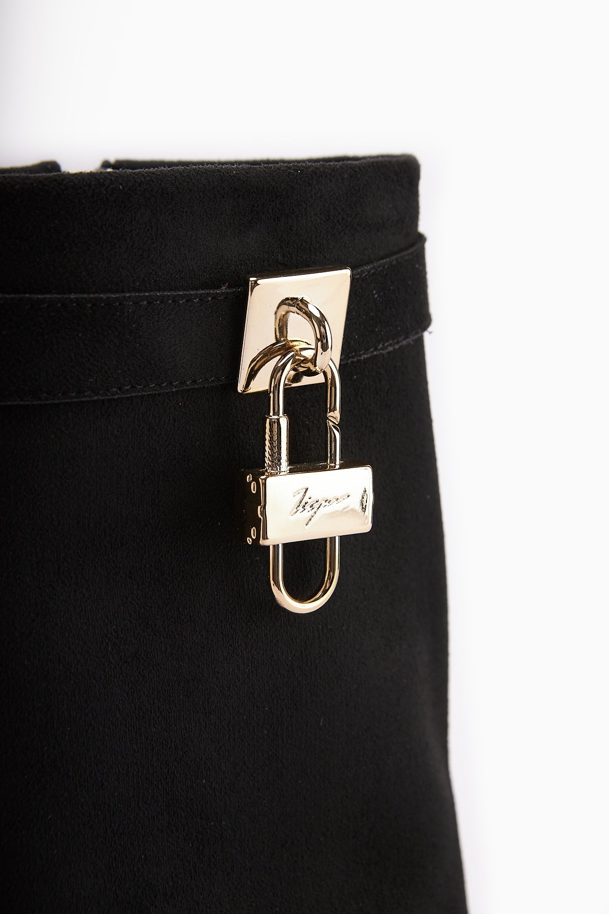 Nisha Black Suede Chunky Heeled Women's Boot with Tassel