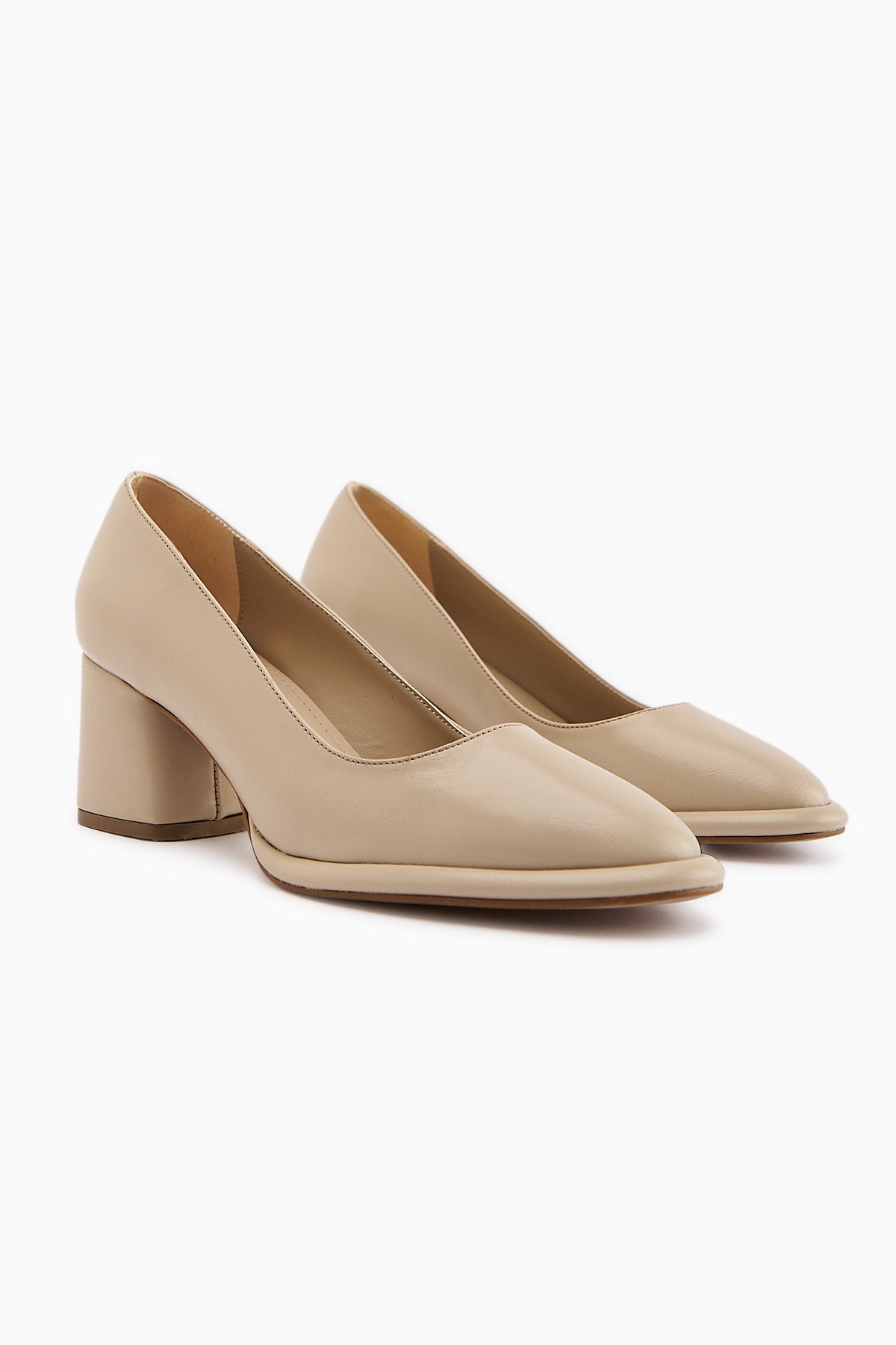 Saina Beige Platform Heeled Women's Shoe