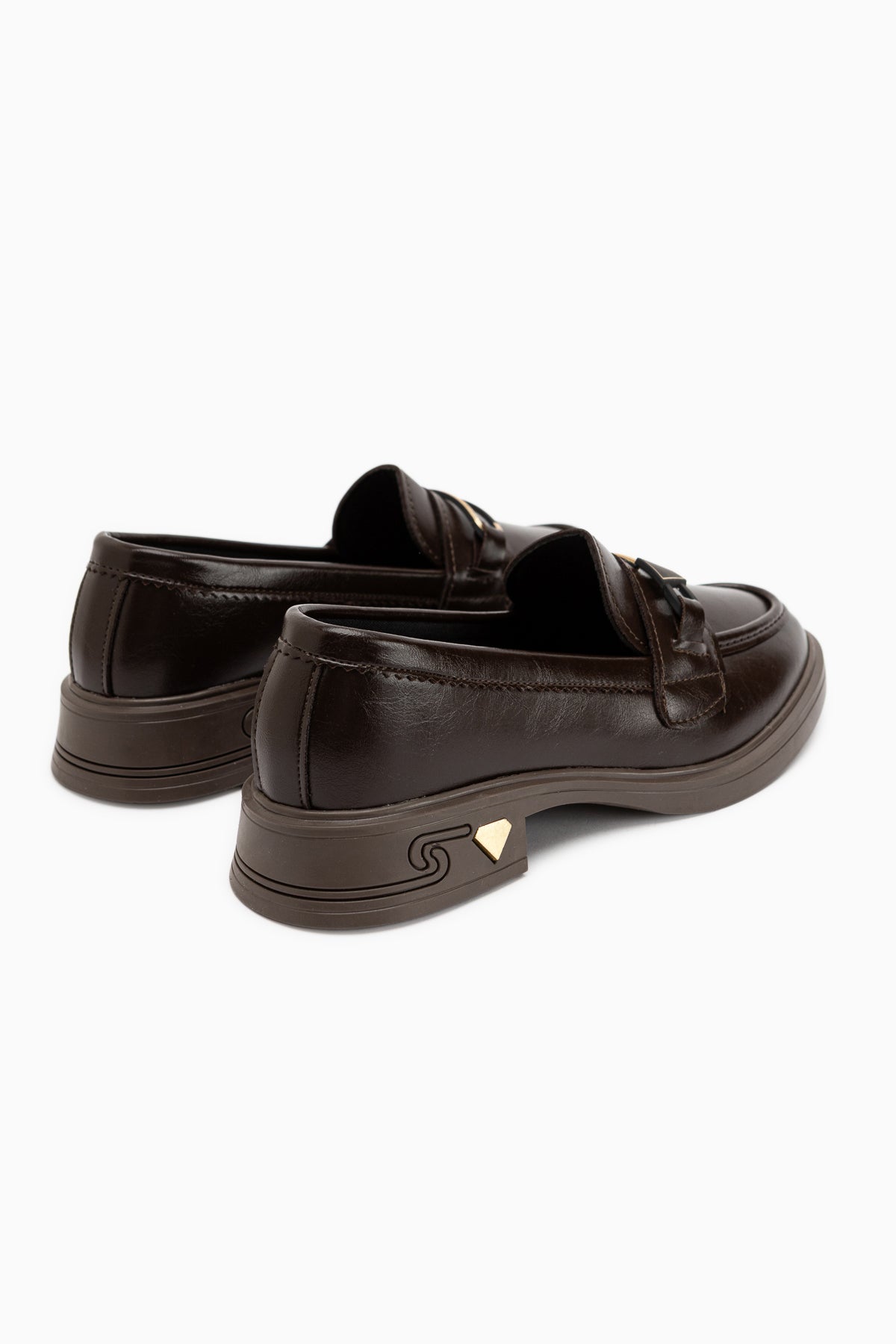Emilia Braun Schnalle Damen Loafer Alltagsschuhe