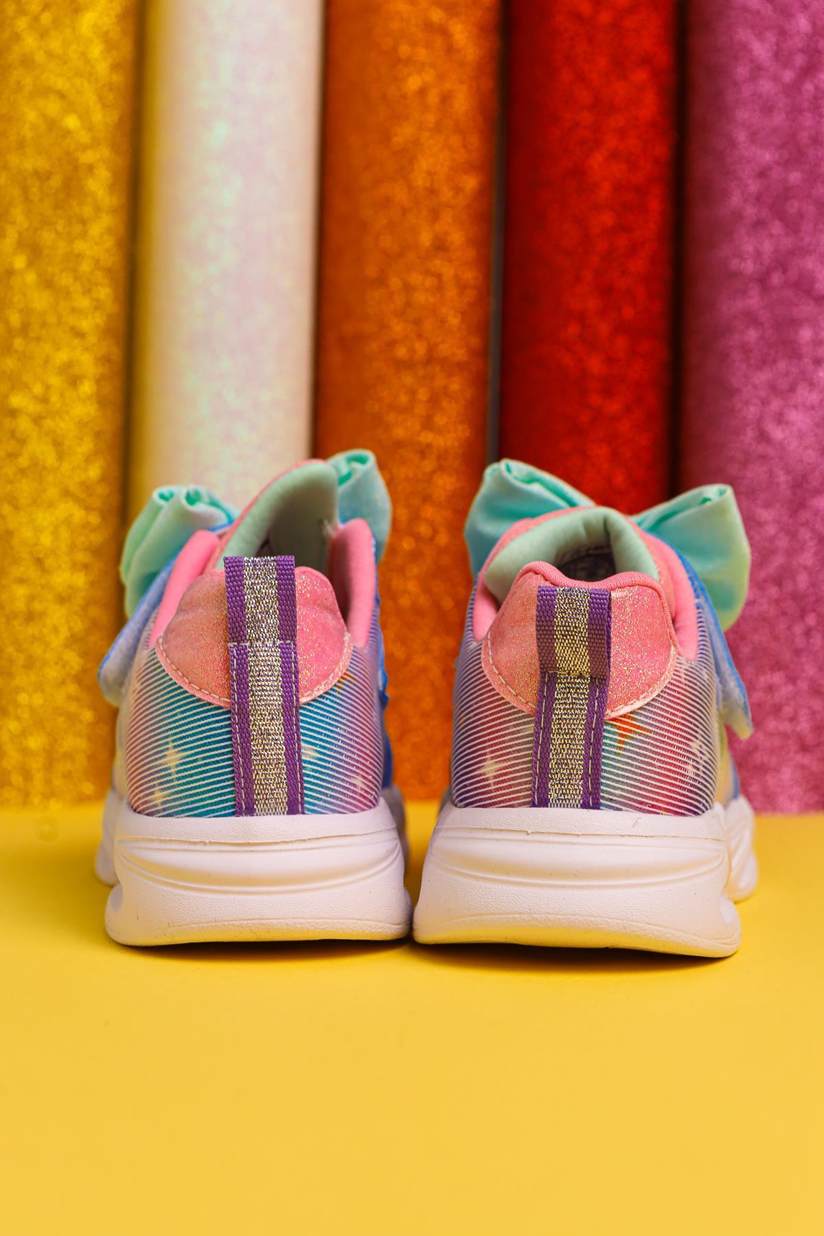 Gaia Blaue Kinder Sportschuhe mit Schleifendetail und Leuchtfunktion