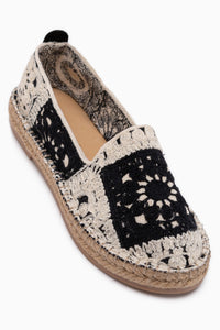 Rosie Black Bohemian Woven Pattern Espadrille Loafer Women’s Shoes