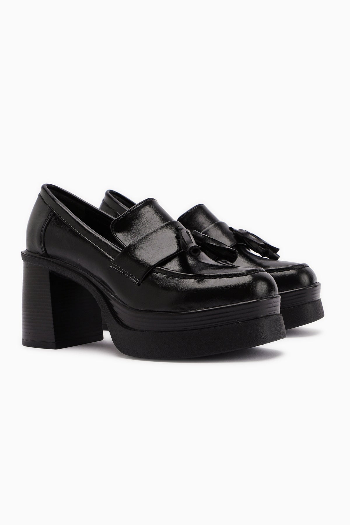 Juni – Schwarz Schuh mit Plateau und Absatz (Damen)