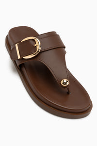 Lumi Braun Schnalle Detail Damen Flip-Flop