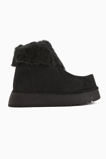 Erva Black Suede Fur Women's Boot