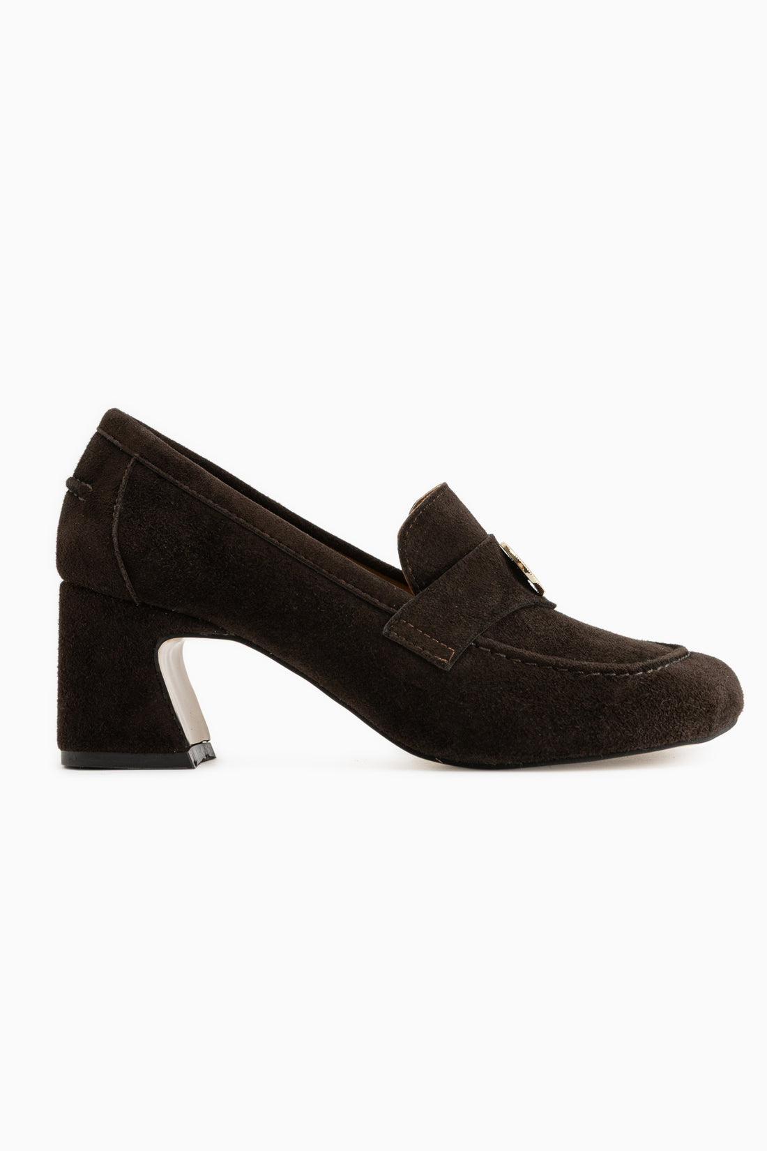 Agnes Genuine Leather Brown Buckle Detailed Women’s Heeled Shoes