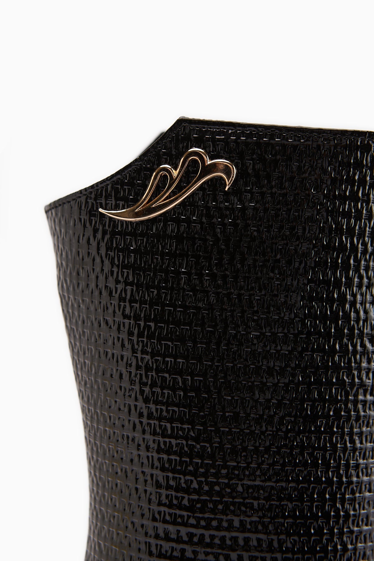 Aria Black Croco Patterned Heeled Women's Boot