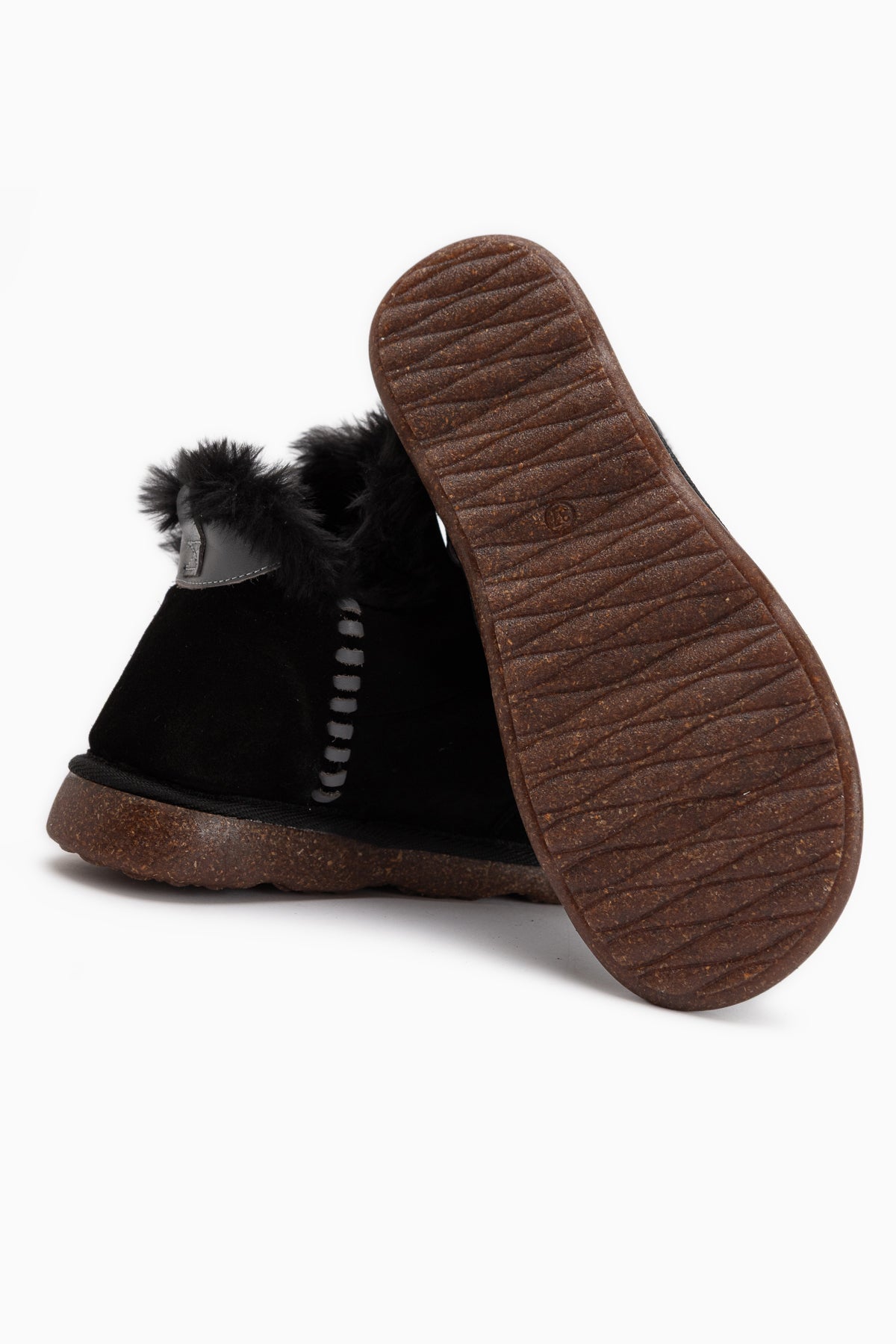 Lorrie Genuine Leather Black Suede Fur Women’s Short Boots