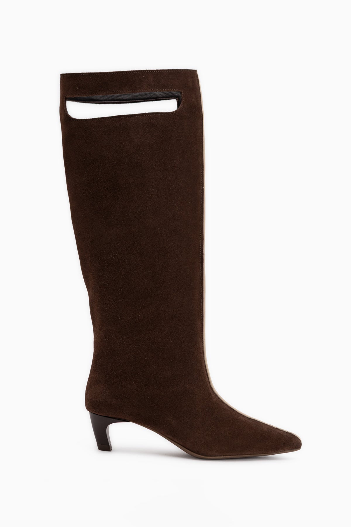 Gena Echtes Leder Braun Wildleder Kurz Absatz Damen Stiefel