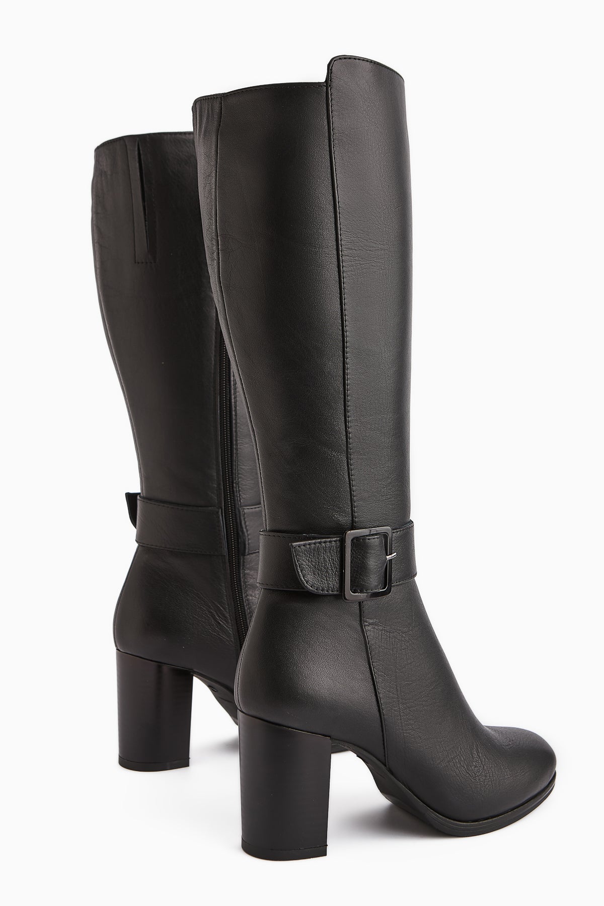 Jeen Genuine Leather Black High-Heel Women's Boot