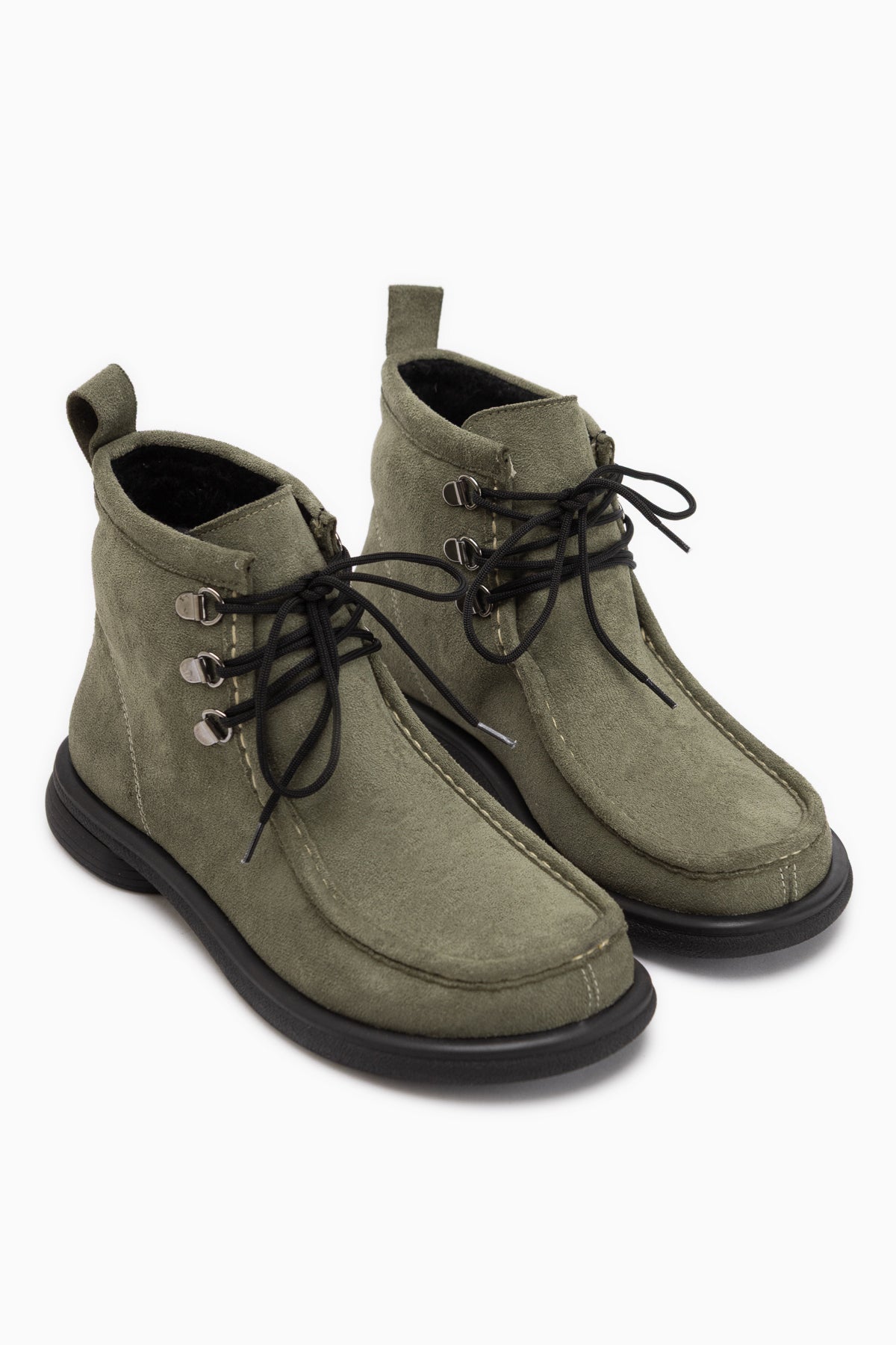 Edie Grüne Wildleder Schnürstiefel Damen