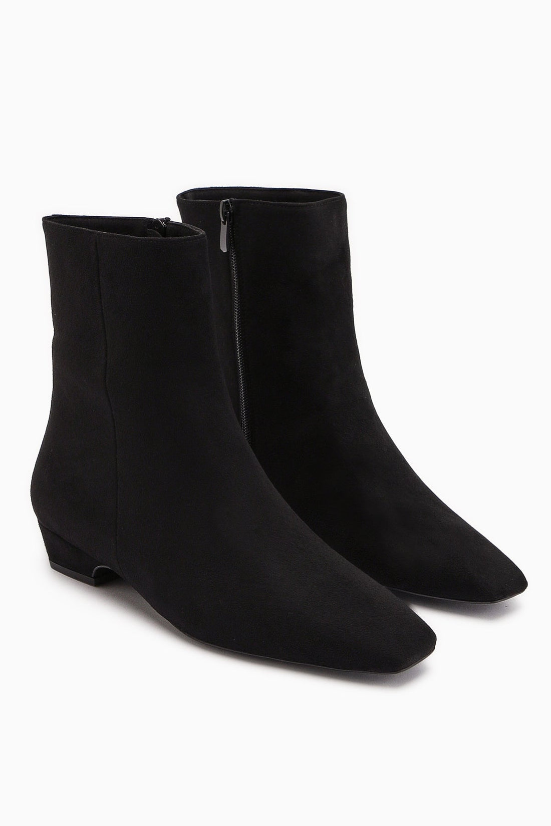 Grace Black Suede Low-Heeled Square-Toe Women's Boot