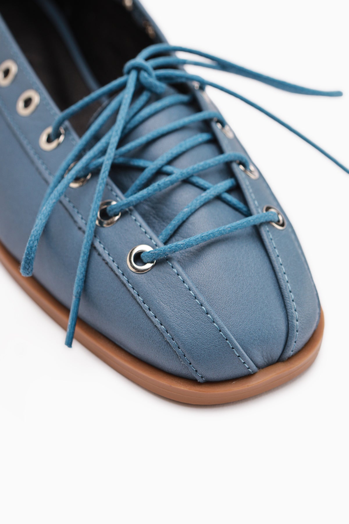 Romy Echtes Leder Blau Schnür Ballerinas