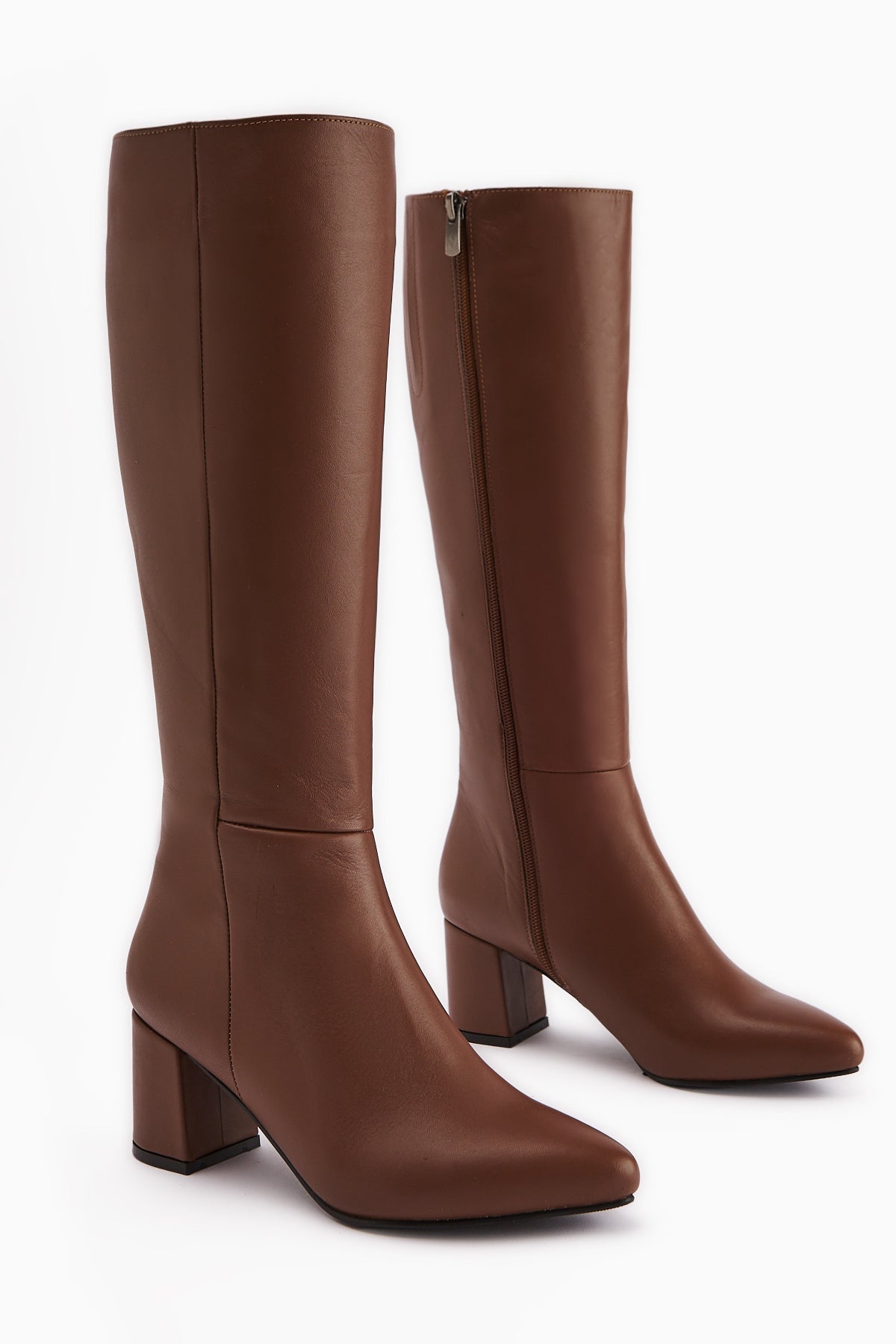 Velma Genuine Leather Taba Heeled Women's Boot